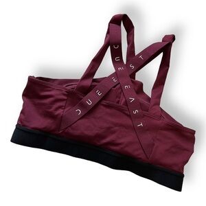 Due East Maroon Red Strappy Criss Cross Back Medium Impact Sports bra